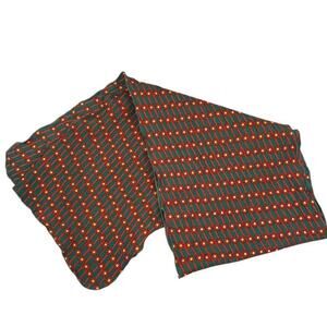 Vintage Red & Green Geometric Abstract Patterned Scarf